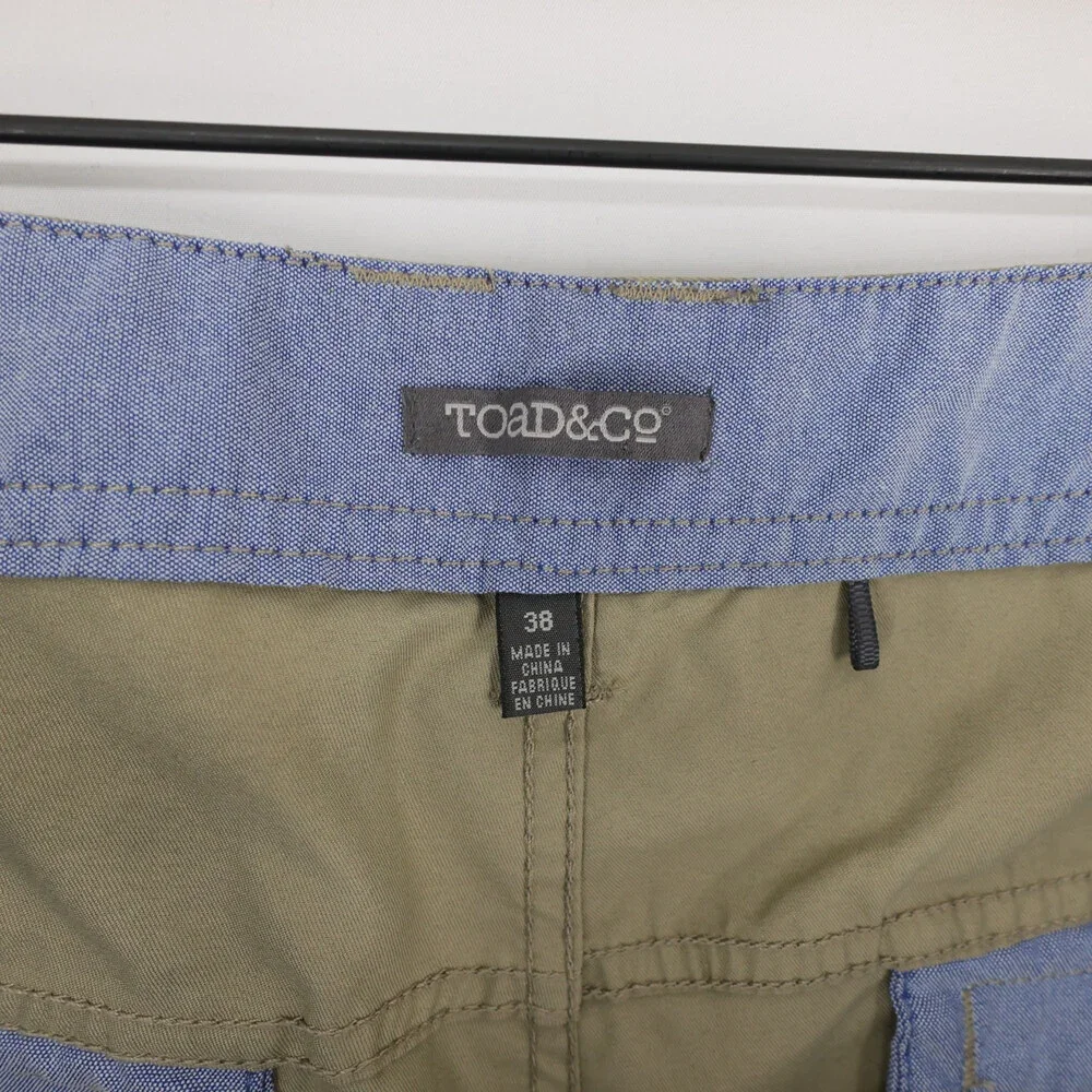 Toad&Co Departure Pants Mens 38x32 Khaki Chino Stretch Travel Outdoor Utility